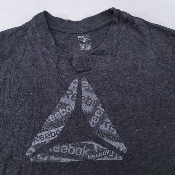 Reebok Short Sleeve Pullover Graphic Pullover T Shirt Mens Size Large L Gray - Picture 1 of 11